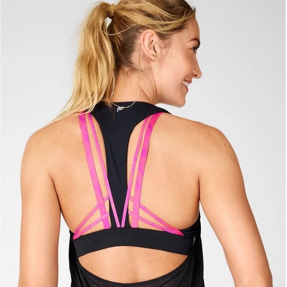 Fabletics Other - Fabletics Black/Hot Pink Strappy Work Out Top